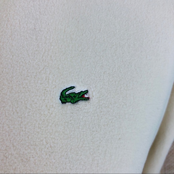 Lacoste Women’s Fleece Zip Up Jacket Mesh Cream 42 - Picture 4 of 7